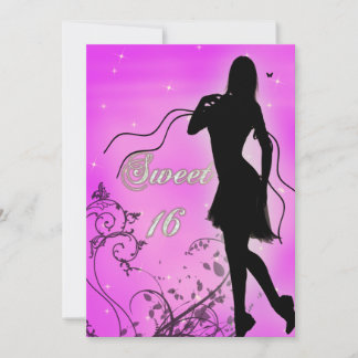 Invitación Dulce 16 cumpleaños de silueta