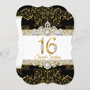 Invitación Dulce 16 cumpleaños del glamur del diamante de oro
