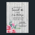 Invitación Dulce 16 cumpleaños fiesta de cumpleaños Invitació<br><div class="desc">Dulce 16 Fiesta de cumpleaños Invitación floral. Perfecto para cualquier cumpleaños de edad. Simplemente cambie el texto para que se ajuste a su fiesta. Se incluye la impresión posterior. Vea los elementos coincidentes en mi Colección de bodas Florales de Madera.</div>