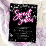 Invitación Dulce 16 Cumpleaños Fiesta Temática Neón Rosa Cali<br><div class="desc">Celebra tu día especial con estilo con nuestros diseños Sweet 16! Nuestro diseño inspirado en el neón hará una declaración con sus tonos rosados y negros. ¡Es la forma perfecta de que todos sepan que cumplen 16 años!</div>