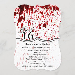 Invitación Dulce 16 cumpleaños invita a la sangre a la plaque