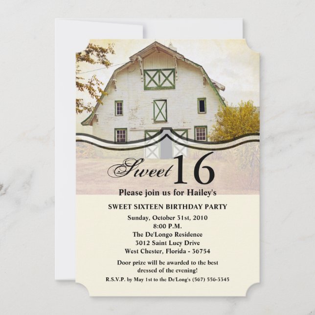Invitación Dulce 16 cumpleaños Invitar a la zona de los estab (Anverso)
