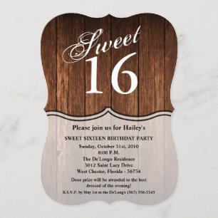 Invitación Dulce 16 Cumpleaños Invitar Barn Wood Country