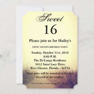 Invitación Dulce 16 Cumpleaños Invite a Sunrise Pathway Walkw