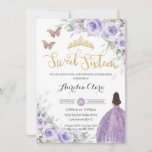 Invitación Dulce 16 cumpleaños morado Lavanda Floral Princesa<br><div class="desc">Personalice esta encantadora invitación a los Dieciséis Años Dulce con su propia redacción fácil y rápidamente,  simplemente pulse el botón personalizar para reorganizar y formatear el estilo y la ubicación del texto. ¡Artículos coincidentes disponibles en la tienda! c) El estudio Happy Cat Studio</div>