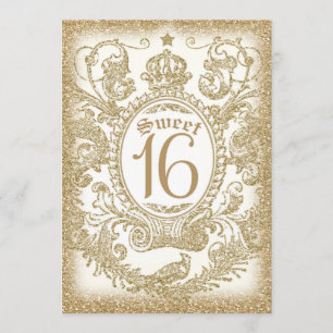 Invitación Dulce 16 de antaño marfil