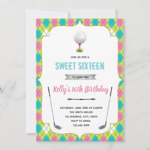 invitación dulce 16 de golf