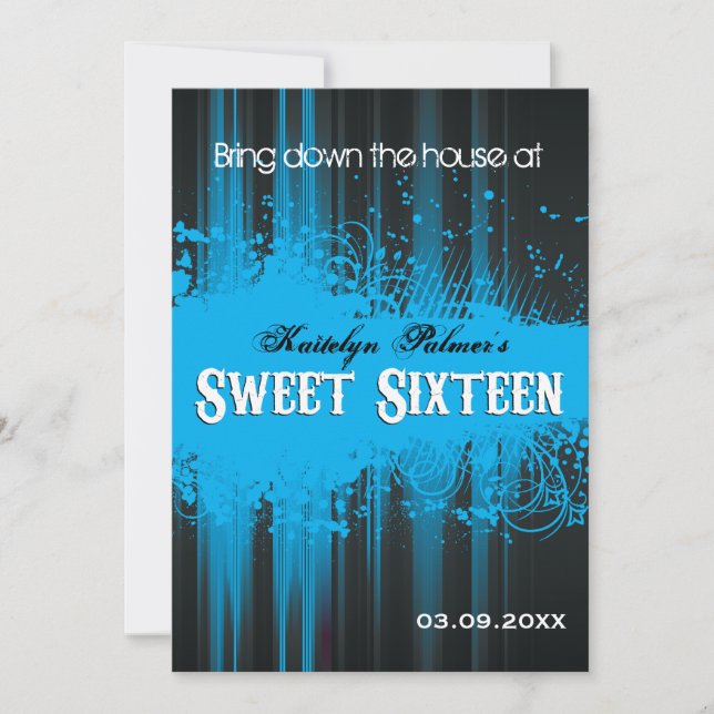 Invitación Dulce 16 de la mirada del aviador del club (Anverso)