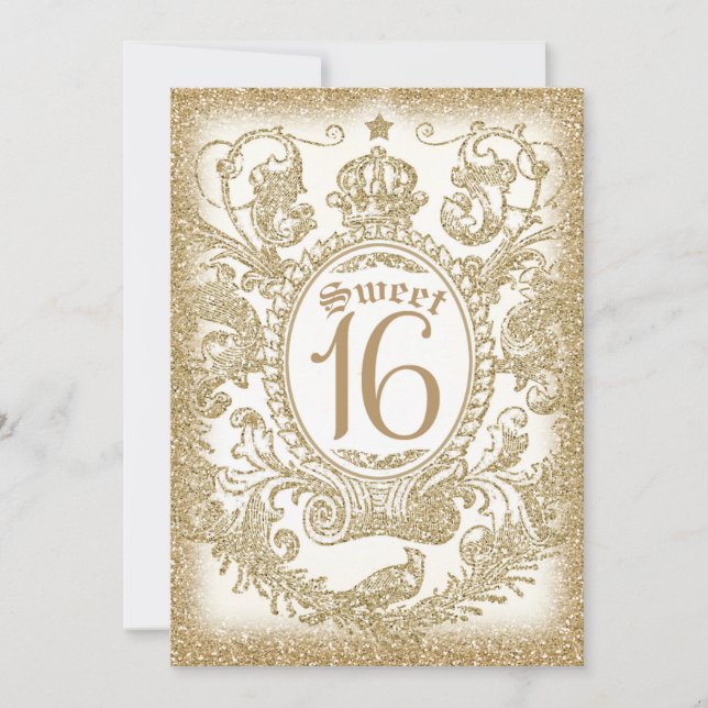 Invitación Dulce 16 de una vez marfil (Anverso)