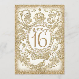 Invitación Dulce 16 de una vez marfil
