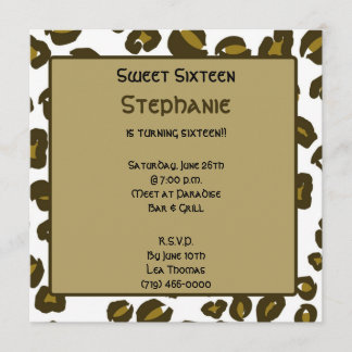 Invitación dulce 16 del cheetahprint