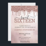 Invitación Dulce 16 Dieciséis cumpleaños Rosa de oro<br><div class="desc">Este diseño se creó a través del arte digital. Puede ser personalizado en el área de proporcionar o personalizar eligiendo la opción de pulsar para personalizar y cambiando el nombre, las iniciales o las palabras. También puede cambiar el color y estilo del texto o eliminar el texto para un diseño...</div>