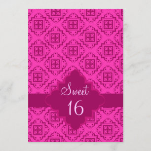 Invitación Dulce 16 Fiesta de cumpleaños Gráfico árabe rosado