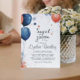 Invitación Dulce 16 Fiesta de Cumpleaños I Globos Blanco