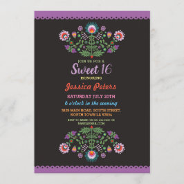 Invitación Dulce 16 Fiesta Floral Fiesta Cumpleaños Mexicano