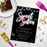 Invitación Dulce 16 Fiesta neón colorido de cumpleaños<br><div class="desc">Celebra tu día especial con estilo con nuestros diseños Sweet 16! Nuestro diseño inspirado en el neón hará una declaración con sus tonos rosa y negro. ¡Es la forma perfecta de que todos sepan que cumplen 16 años!</div>