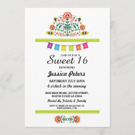 Invitación Dulce 16 Fiestas Fiesta Floral Fiesta Mexicana Cum