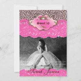 Invitación Dulce 16 Fiestas invitan a la corona de leopardo r
