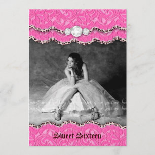 Invitación Dulce 16 Fiestas invitan a la joyería de leopardo 