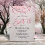 Invitación Dulce 16 Flor de cerezo rosa vintage<br><div class="desc">Floral de cerezo rosa vintage dulce 16 invitaciones.</div>