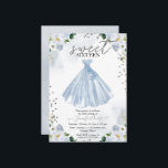 Invitación Dulce 16 Flores de color azul Vestido<br><div class="desc">Adorables invitaciones florales azules, dulces dieciséis cumpleaños. Fácil de personalizar con tus detalles. Por favor, contacte conmigo a través del chat si tiene preguntas sobre el trabajo artístico o necesita personalización. Compruebe la colección para ver más elementos. NOTA: Para obtener ayuda sobre pedidos, envío, información sobre productos, etc., póngase en...</div>