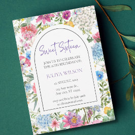 Invitación Dulce 16 flores silvestres de jardín