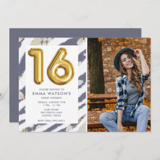 Invitación Dulce 16 Fotografía Fiesta de Cumpleaños 16
