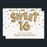 Invitación Dulce 16 Globos de oro y Fiesta de Confetti CUALQU<br><div class="desc">personalizar para su evento El fondo se puede convertir en cualquier color.</div>