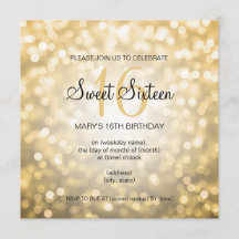 Dulce 16 luces del purpurina del oro de la fiesta