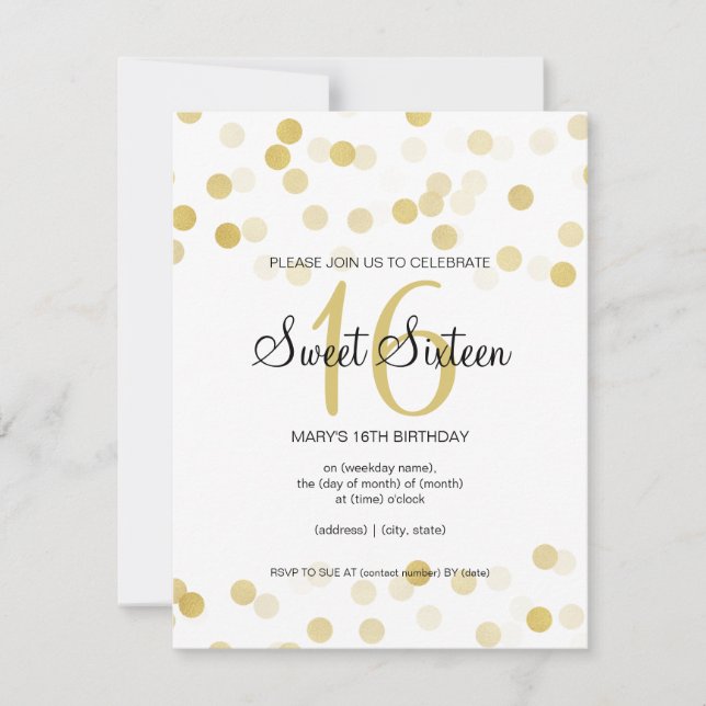 Invitación Dulce 16 Luces Purpurinas de Relieve metalizado do (Anverso)
