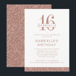 Invitación Dulce 16 Rosa mínimo Purpurina rosa Rubor Cumpleañ<br><div class="desc">Un diseño sencillo y minimalista y elegante de rayas rosa purpurina de oro con la moderna tipografía rosa mutado y un monograma de cumpleaños personalizado en una moda sobria y moderna, dulce invitación a los 16 años de la muchacha chill que prefiere la elegancia clásica. Los elementos de decoración del...</div>