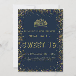 Invitación "Dulce 16 Soirée: Glam, Glitz y Good Times"