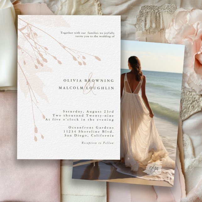Invitación Dulce acuarela Boda de flores botánicas foto (Subido por el creador)