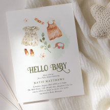 Dulce Acuarela Hello Baby Girl Baby Shower