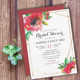 Invitación Dulce acuarela Poppy Floral Bridal Shower Invite