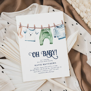 Invitación Dulce Acuarela Vamos a Pasar el Rato Niño Oh Bebé 