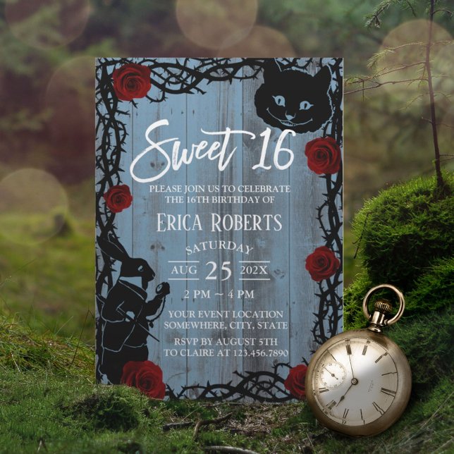Invitación Dulce Alicia 16 en el país de las maravillas Dusty (Subido por el creador)