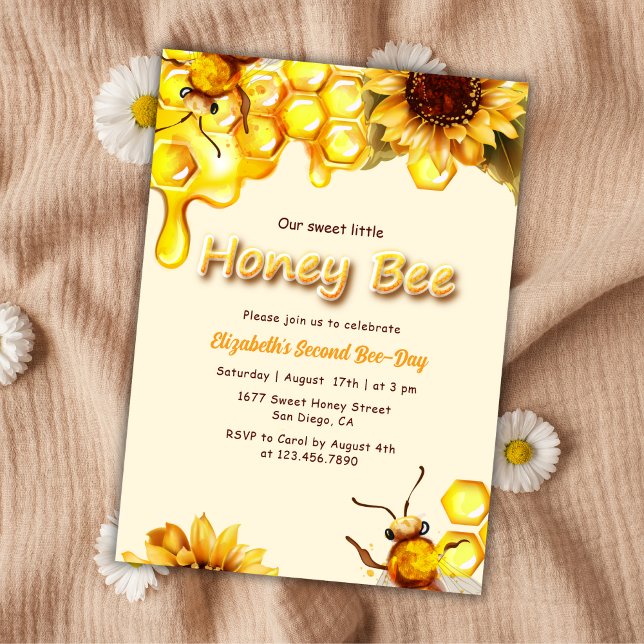 Invitación Dulce Amarillo Duelo Abeja Niños Fiesta de cumplea (Subido por el creador)