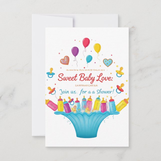 Invitación Dulce Amor de Bebé: ¡Celebra con Nosotros!   (Anverso)