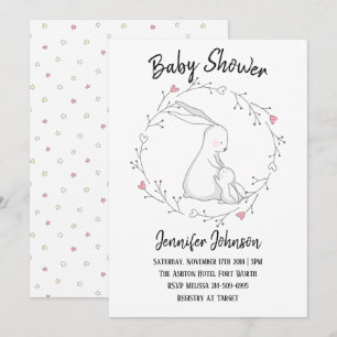 Invitación Dulce amor de los conejitos Género Baby Shower neu