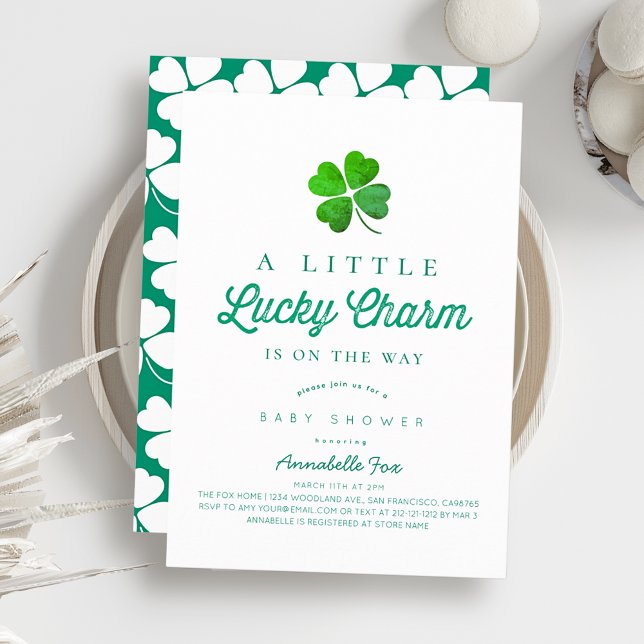 Invitación Dulce Amuleto de la Suerte Fiesta de Bebé Moderna (Subido por el creador)