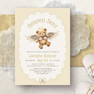 Invitación Dulce ángel enviado del cielo para baby shower