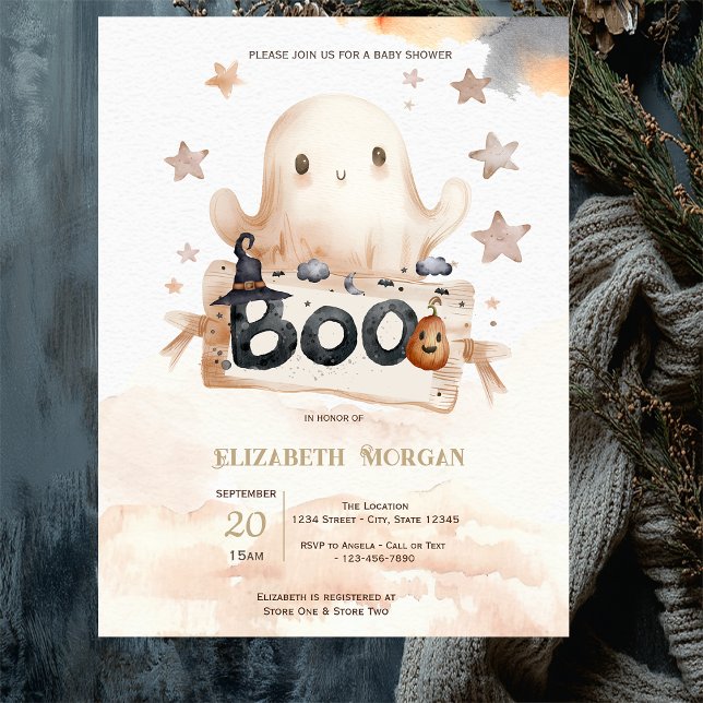 Invitación Dulce Arco de Fantasma Boo Baby Shower (Subido por el creador)