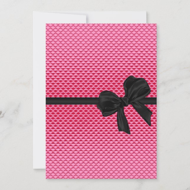 Invitación Dulce arco rosado atractivo del negro del (Anverso)