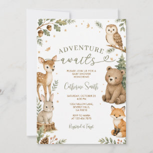 Invitación Dulce aventura en el bosque espera a los animales 