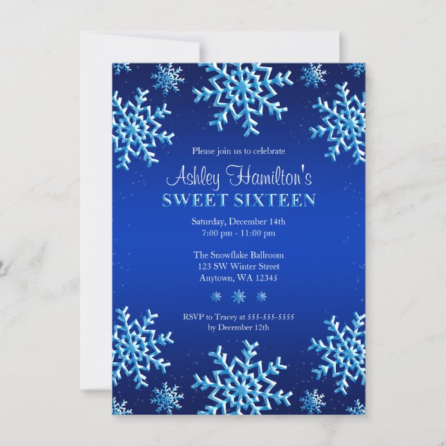 Invitación Dulce azul 16 del país de las maravillas del (Anverso)