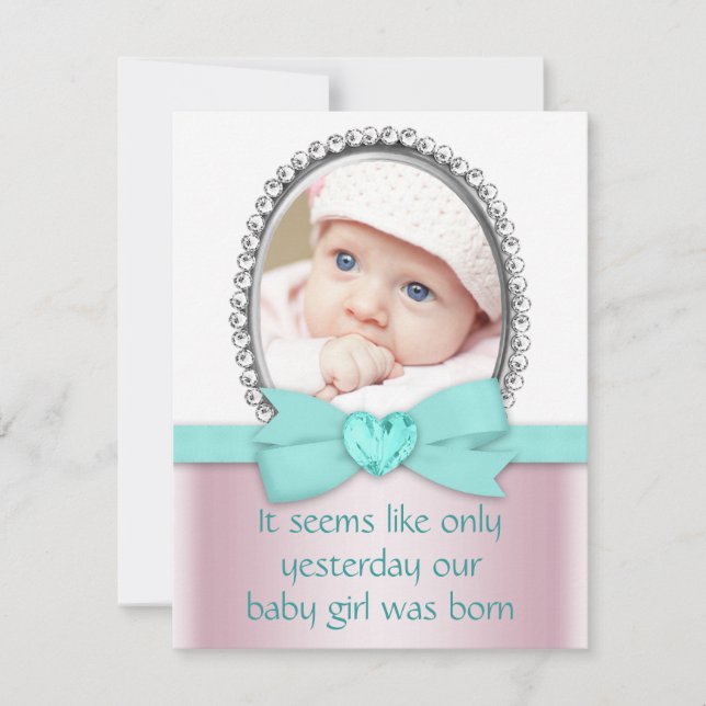 Invitación Dulce azul rosa y Verde azulado 16 Fiesta (Anverso)