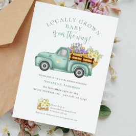 Invitación Dulce Baby Shower Acuarela Neutral De Crecimiento