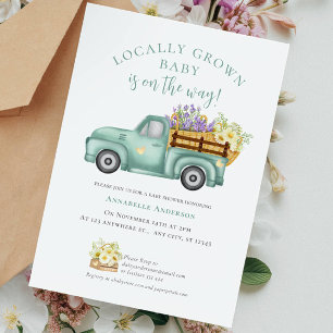 Invitación Dulce Baby Shower Acuarela Neutral De Crecimiento