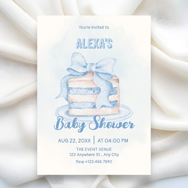 Invitación Dulce baby shower azul adorable (Subido por el creador)